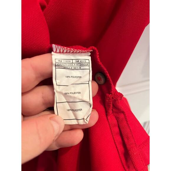 Adidas Size Large L Red Chicago Bulls Polo Shirt MINOR FLAW - Picture 5 of 8